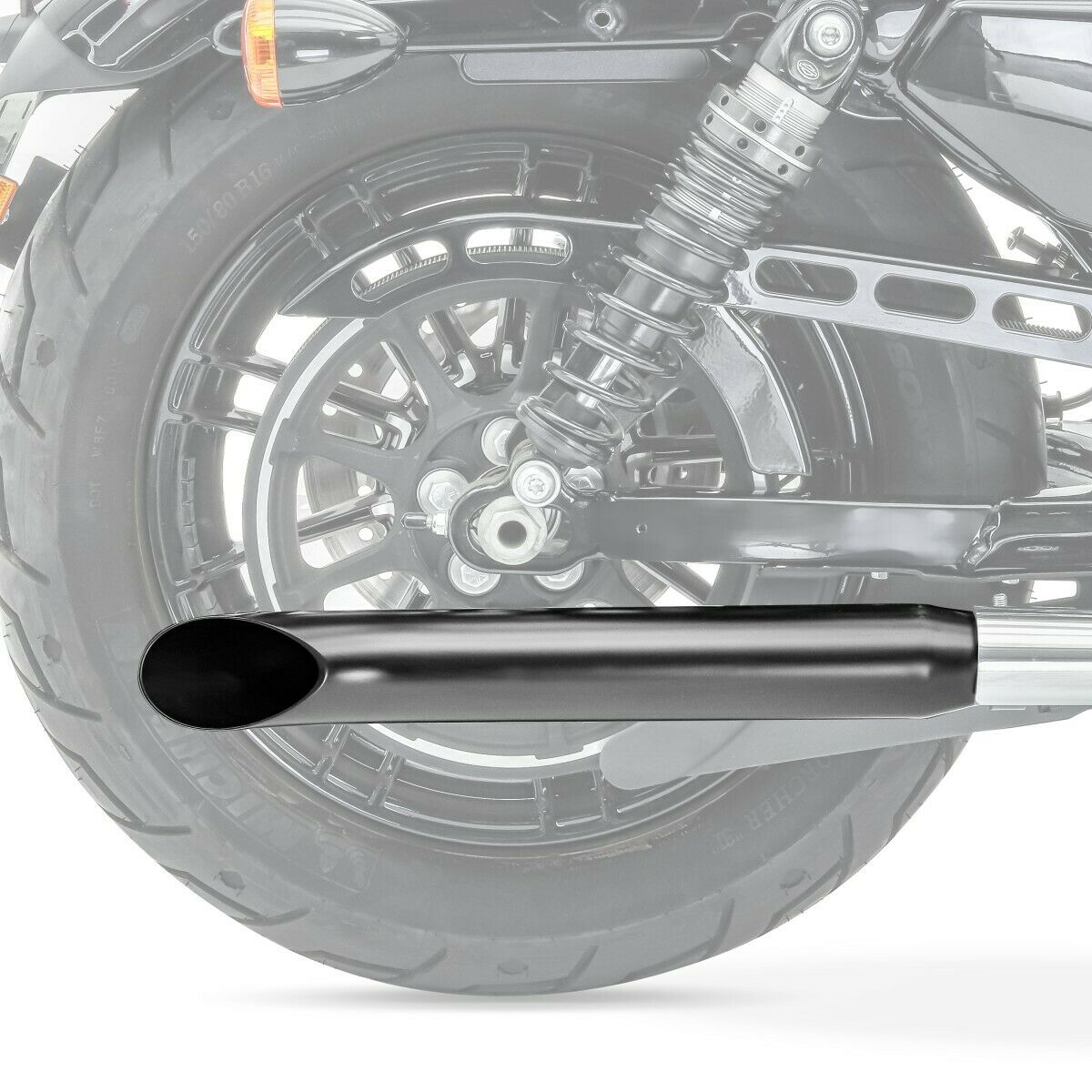 Toba Esapament Moto Chooper Cafe Racer Scrambler Neagra 510mm 3 Toba Esapament Moto Chooper Cafe Racer Scrambler Neagra 510mm - imagine 3