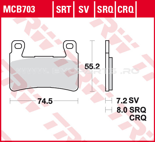 Placute Frana Fata Sinterizate TRW MCB703SRT HONDA 2 Placute Frana Fata Sinterizate TRW MCB703SRT HONDA - imagine 2