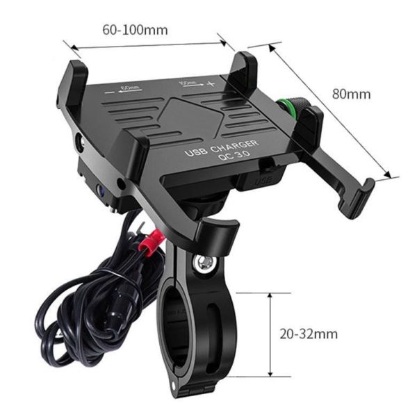 Suport Telefon Atv, Moto, Bicicleta, Strangere Manuala, Incarcare USB 3 Suport Telefon Atv, Moto, Bicicleta, Strangere Manuala, Incarcare USB - imagine 3